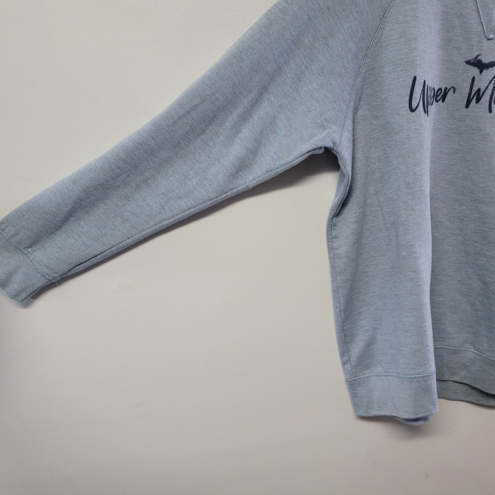 Salt Creek Apparel Upper Michigan Graphic‎ Sweatshirt Light Blue Pullover Size L - Picture 3 of 8